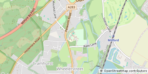 Map of Milford, Surrey