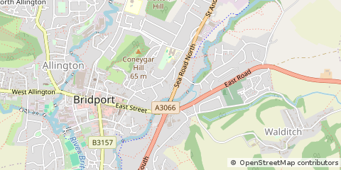 Map of Bridport, Dorset
