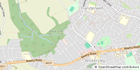 Map of Rotherham, South Yorkshire