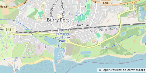 Map of Burry Port, Carmarthenshire