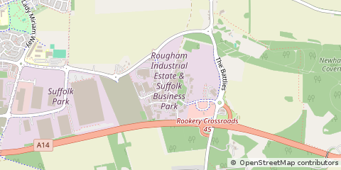 Map of Rougham Bury ST. Edmunds, Suffolk