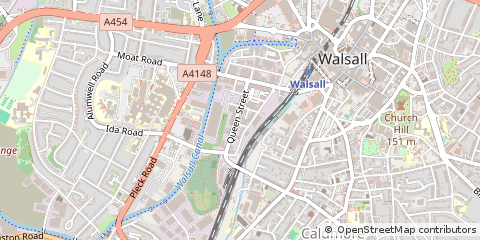 Map of Walsall, West Midlands