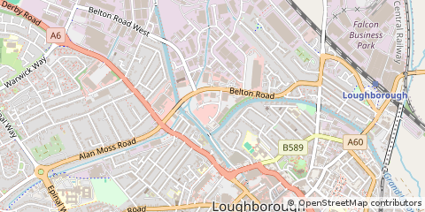 Map of Loughborough, Leicestershire