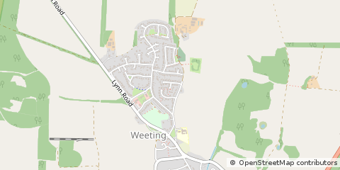 Map of Weeting, Suffolk