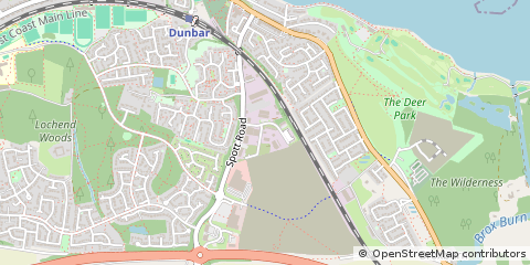 Map of Dunbar, East Lothian
