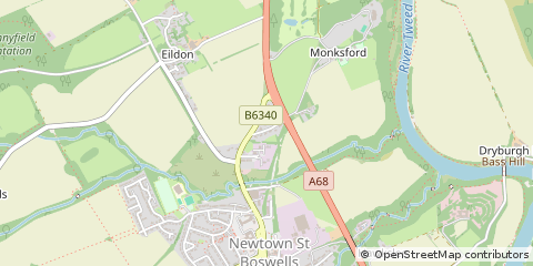 Map of Newtown ST Boswells, Roxburghshire