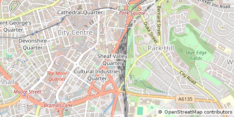Map of Sheffield, South Yorkshire