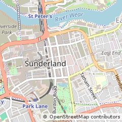 Map of Sunderland, Tyne and Wear