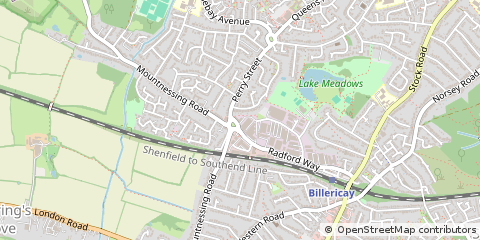Map of Billericay, Essex