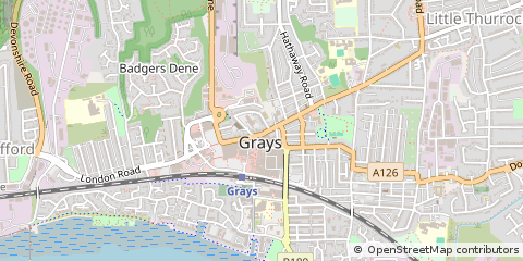Map of Grays, Essex