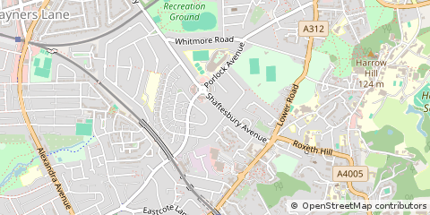 Map of South Harrow, Middlesex