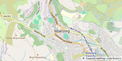 Map of Maesteg, Glamorgan
