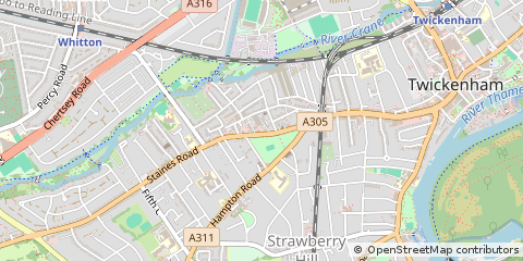 Map of Twickenham, Middlesex
