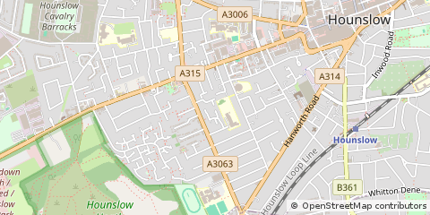 Map of Hounslow, Middlesex