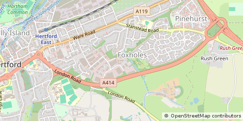Map of Hertford, Hertfordshire