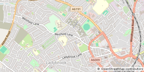 Map of Mansfield, Notts