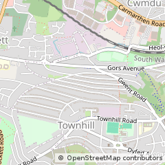 Map of Swansea, West Glamorgan