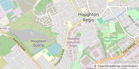 Map of Houghton Regis, Bedfordshire