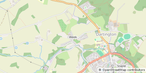 Map of Dartington, Devon