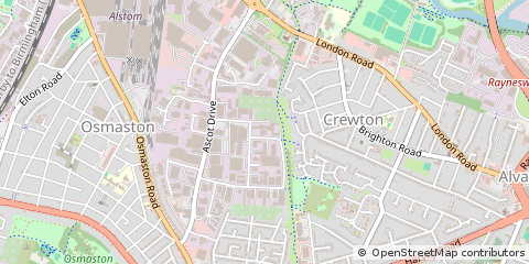 Map of Ascot Drive Industrial Estate, Derbyshire