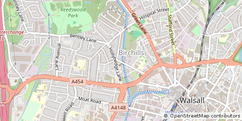 Map of Walsall, West Midlands