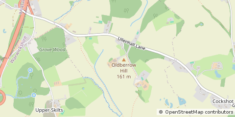 Map of Ullenhall, Warwickshire