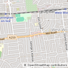 Map of Worthing, West Sussex
