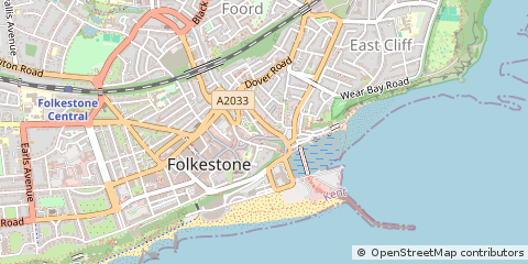 Map of Folkestone, Kent