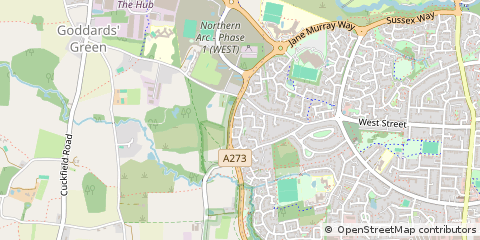 Map of Burgess Hill, West Sussex
