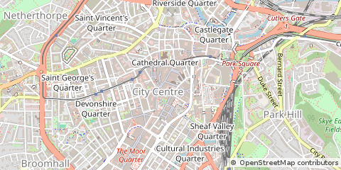 Map of Sheffield, South Yorkshire