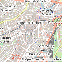 Map of Sheffield, South Yorkshire
