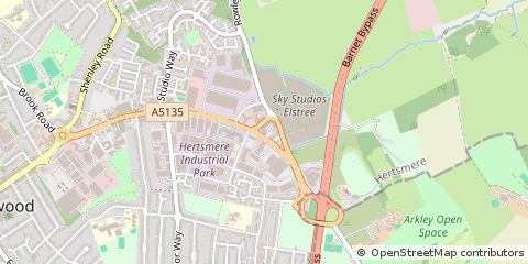 Map of Borehamwood, Kent
