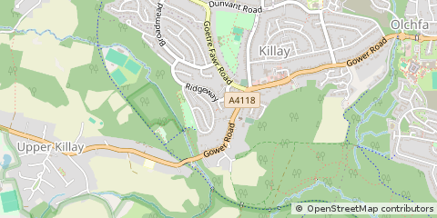 Map of Swansea, West Glamorgan