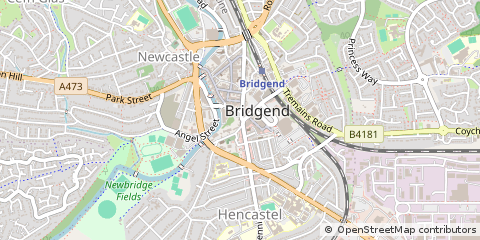 Map of Bridgend, MID Glamorgan