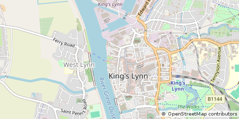 Map of King's Lynn, Norfolk