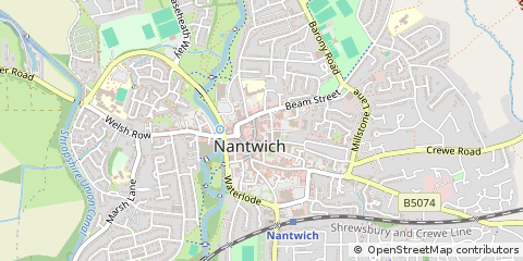Map of Nantwich, Cheshire