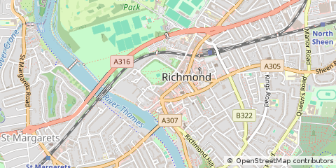 Map of Richmond, Surrey