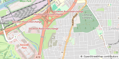 Map of Middlesbrough, North Yorkshire