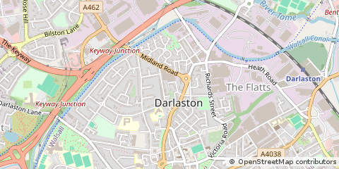 Map of Wednesbury, West Midlands
