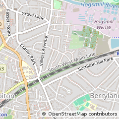 Map of Surbiton, Surrey