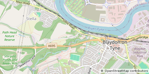 Map of Blaydon, Tyne and Wear
