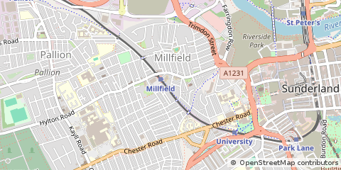 Map of Sunderland