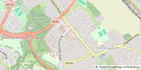 Map of Sheffield, South Yorkshire
