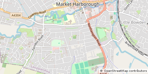 Map of Market Harborough, Leicestershire