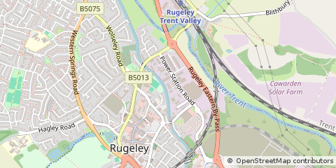 Map of Rugeley, Staffordshire