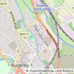 Map of Rugeley, Staffordshire