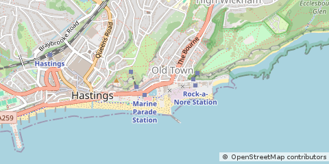 Map of Hastings, East Sussex