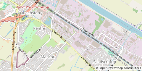 Map of Queensferry, Flintshire
