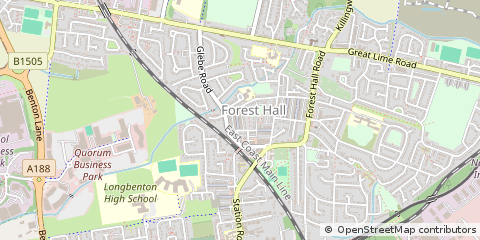 Map of Alnwick, Northumberland