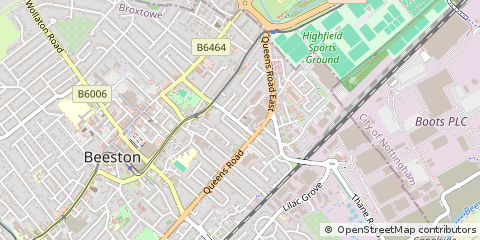 Map of Nottingham, Nottinghamshire